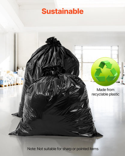 Contractor Trash Bags, 40-45 Gallon Heavy Duty Contractor Trash Bags, 1.7 MIL Thick Large Black Industrial Garbage Bag, Big Garbage Bag  , For Commercial, Household And Industrial Use