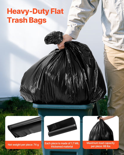 Contractor Trash Bags, 40-45 Gallon Heavy Duty Contractor Trash Bags, 1.7 MIL Thick Large Black Industrial Garbage Bag, Big Garbage Bag  , For Commercial, Household And Industrial Use